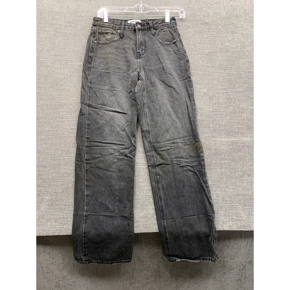 RSQ Straight Leg Jeans Womens 24 Gray Denim Low Rise Dark Wash Casual Travel
